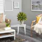 25” Tradescantia Artificial Plant in White Elephant Shaped Planter (Real Touch)-Parc Decor