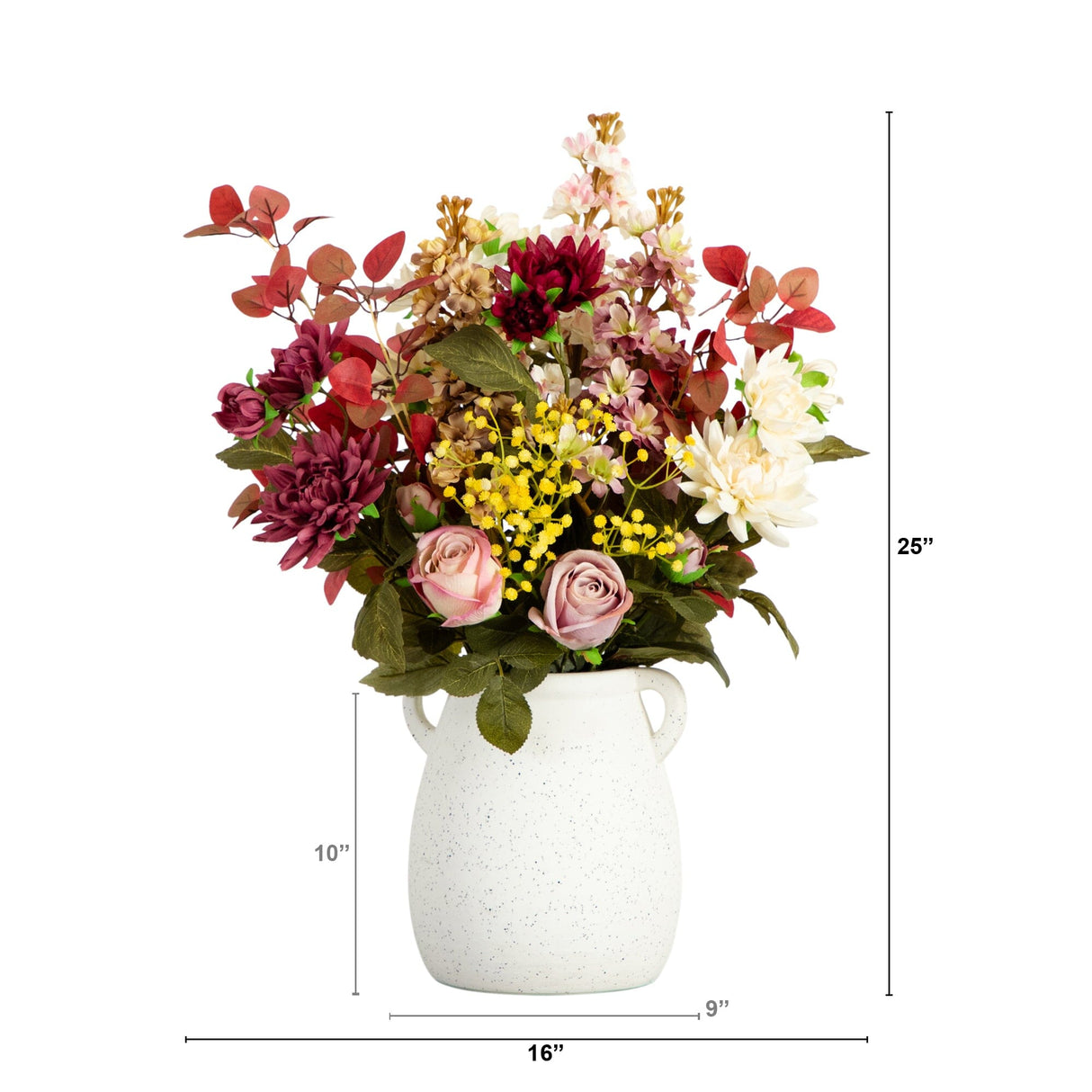 25” Mixed Flower Arrangement in Ceramic Vase-Arrangement-Parc Decor