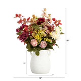 25” Mixed Flower Arrangement in Ceramic Vase-Arrangement-Parc Decor