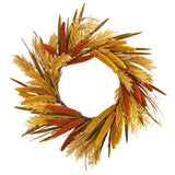 25” Sorghum Harvest Artificial Wreath-Wreath-Parc Decor