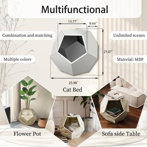25.98'' Modern Pet Furniture Cat Carrier, Sofa Side Table, Planter MDF Multifunctional Furniture, Burmese Sumac-Parc Decor