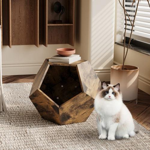 25.98'' Modern Pet Furniture Cat Carrier, Sofa Side Table, Planter MDF Multifunctional Furniture, Burmese Sumac-Parc Decor