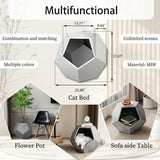 25.98'' Modern Pet Furniture Cat Carrier, Sofa Side Table, Planter MDF Multifunctional Furniture, Burmese Sumac-Parc Decor