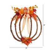 26” Autumn Pumpkin Artificial Vine Fall Wreath-Wreath-Parc Decor