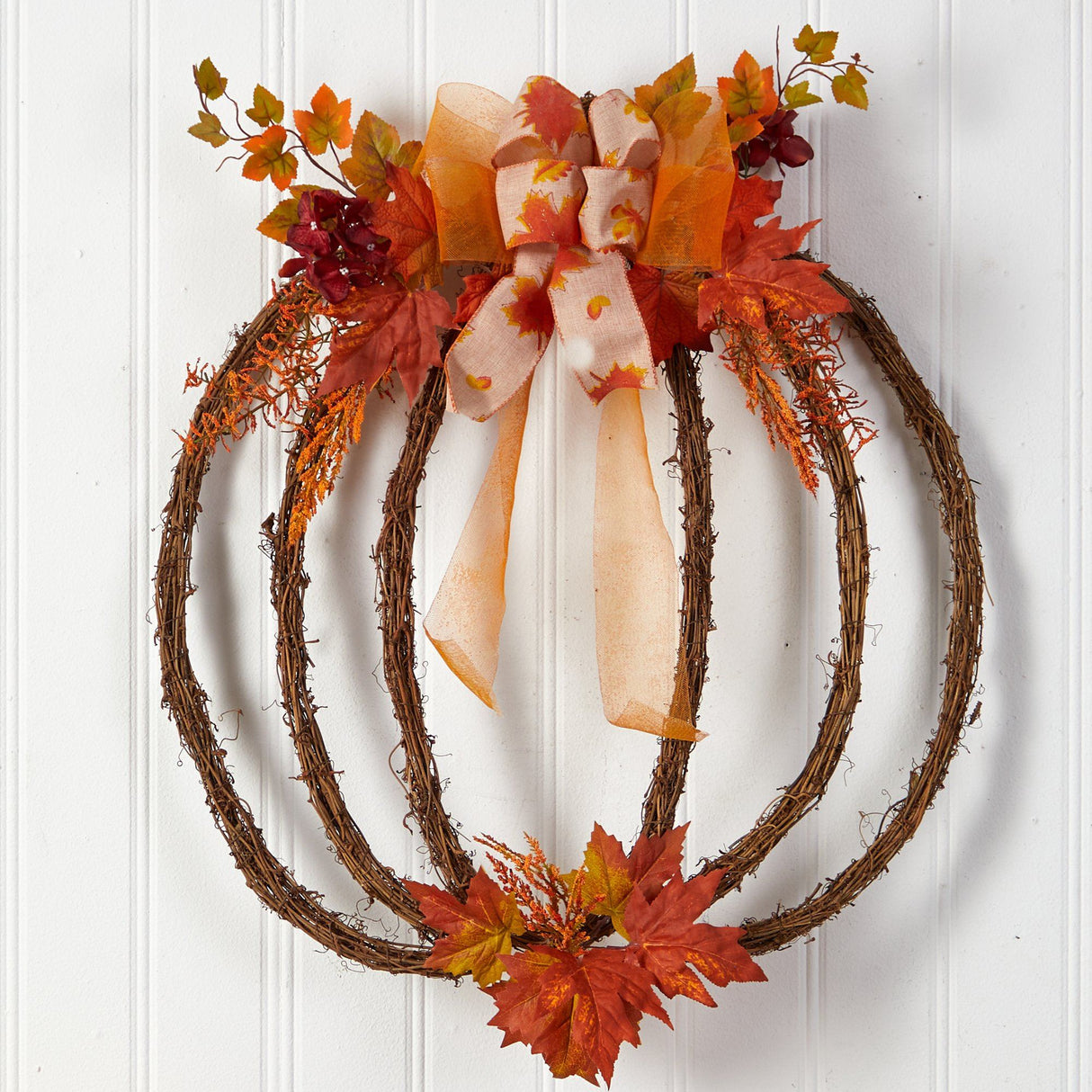 26” Autumn Pumpkin Artificial Vine Fall Wreath-Wreath-Parc Decor