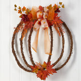 26” Autumn Pumpkin Artificial Vine Fall Wreath-Wreath-Parc Decor