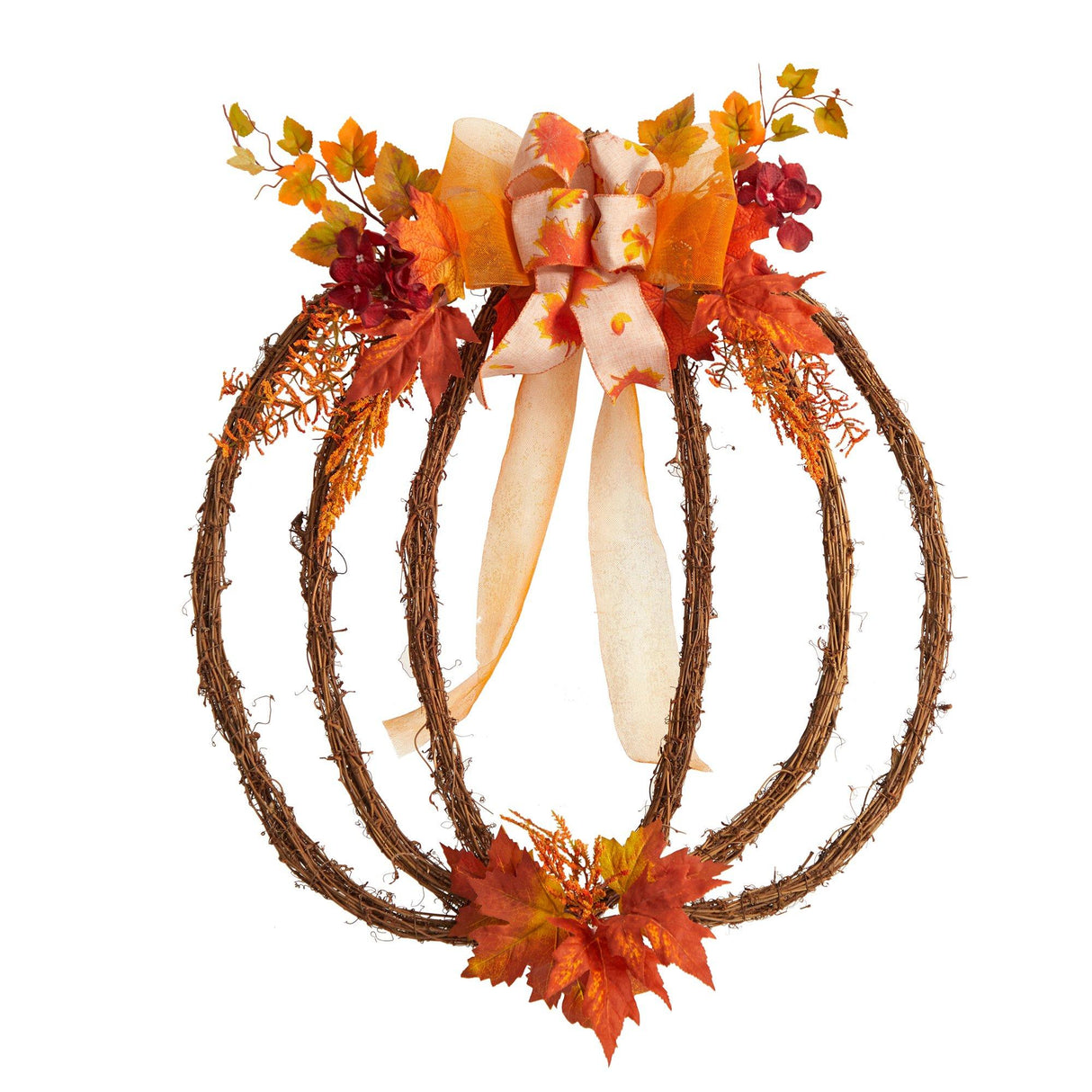 26” Autumn Pumpkin Artificial Vine Fall Wreath-Wreath-Parc Decor