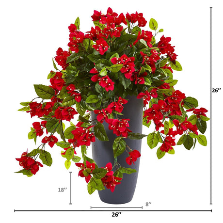 26” Bougainvillea Artificial Plant in Planter UV Resistant (Indoor/Outdoor)-Plant in Planter-Parc Decor