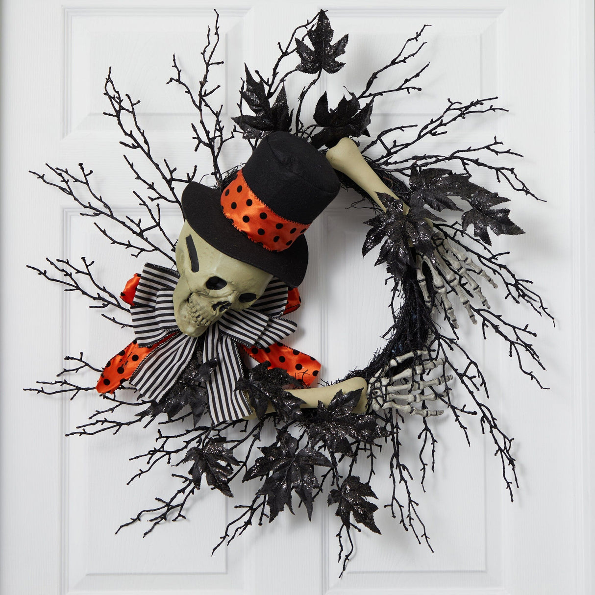 26" Halloween Dapper Skeleton Wreath-Wreath-Parc Decor