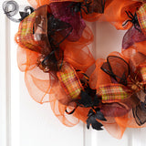 26" Halloween Spider Mesh Wreath-Wreath-Parc Decor