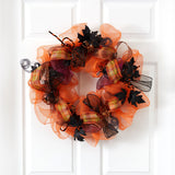 26" Halloween Spider Mesh Wreath-Wreath-Parc Decor