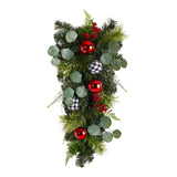 26” Holiday Christmas Greenery Ornament Artificial Swag-Teardrop-Parc Decor