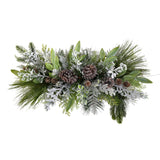 26” Holiday Flocked Winter Christmas Arrangement Cutting Board Wall Décor or Table Arrangement-Candelabrum-Parc Decor