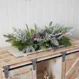 26” Holiday Flocked Winter Christmas Arrangement Cutting Board Wall Décor or Table Arrangement-Candelabrum-Parc Decor