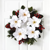 26” Magnolia, Pine and Berries Wreath-Wreath-Parc Decor