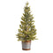 26” Pine “Natural Look” Artificial Christmas Tree with 35 Warm White Lights in Rustic Metal Planter-Christmas Tree-Parc Decor