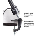 26"H Clamp-on LED Bright Reader Desk Lamp