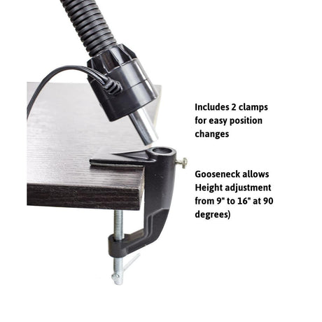 26"H Clamp-on LED Bright Reader Desk Lamp-Parc Decor