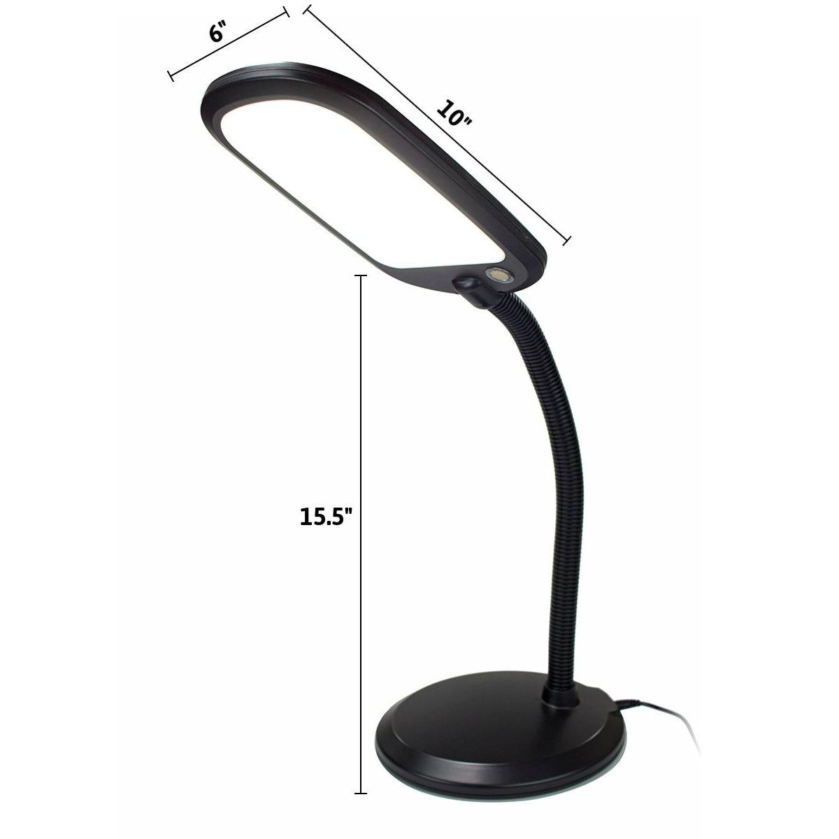 26"H Slim Design LED Bright Reader Natural Daylight Full Spectrum Desk Lamp Black