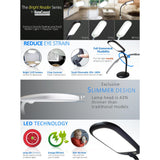26"H Slim Design LED Bright Reader Natural Daylight Full Spectrum Desk Lamp Black