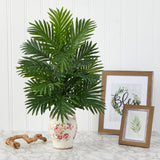 27” Areca Palm Artificial Plant in Floral Jar-Parc Decor