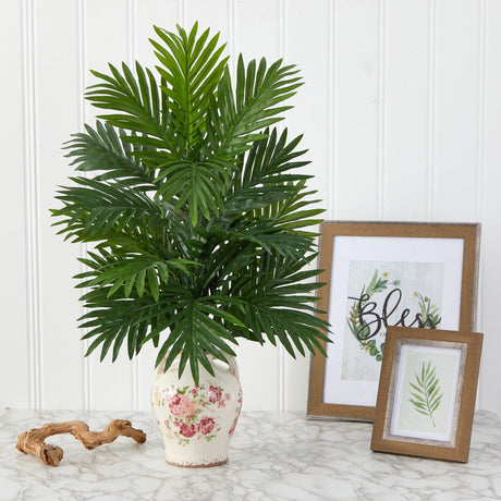 27” Areca Palm Artificial Plant in Floral Jar-Parc Decor