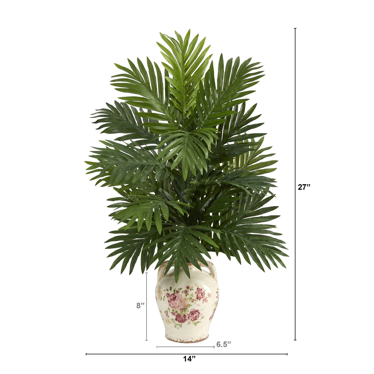 27” Areca Palm Artificial Plant in Floral Jar-Parc Decor