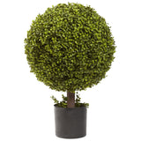 27” Artificial Boxwood Ball Topiary-Parc Decor