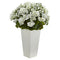 27” Geranium Artificial Plant in White Planter UV Resistant (Indoor/Outdoor)-Parc Decor
