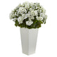 27” Geranium Artificial Plant in White Planter UV Resistant (Indoor/Outdoor)-Parc Decor