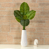 27” Large Philodendron Leaf Artificial Bush Plant (Set of 4)-Parc Decor