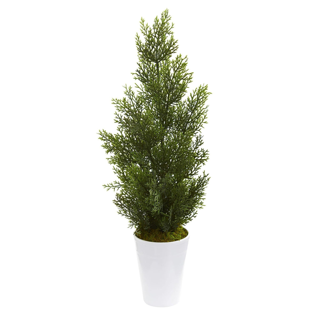 27” Mini Cedar Artificial Pine Tree in Decorative Planter (Indoor/Outdoor)-Parc Decor
