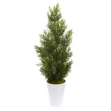 27” Mini Cedar Artificial Pine Tree in Decorative Planter (Indoor/Outdoor)-Parc Decor