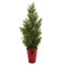 27” Mini Cedar Artificial Pine Tree in Decorative Planter (Indoor/Outdoor)-Parc Decor