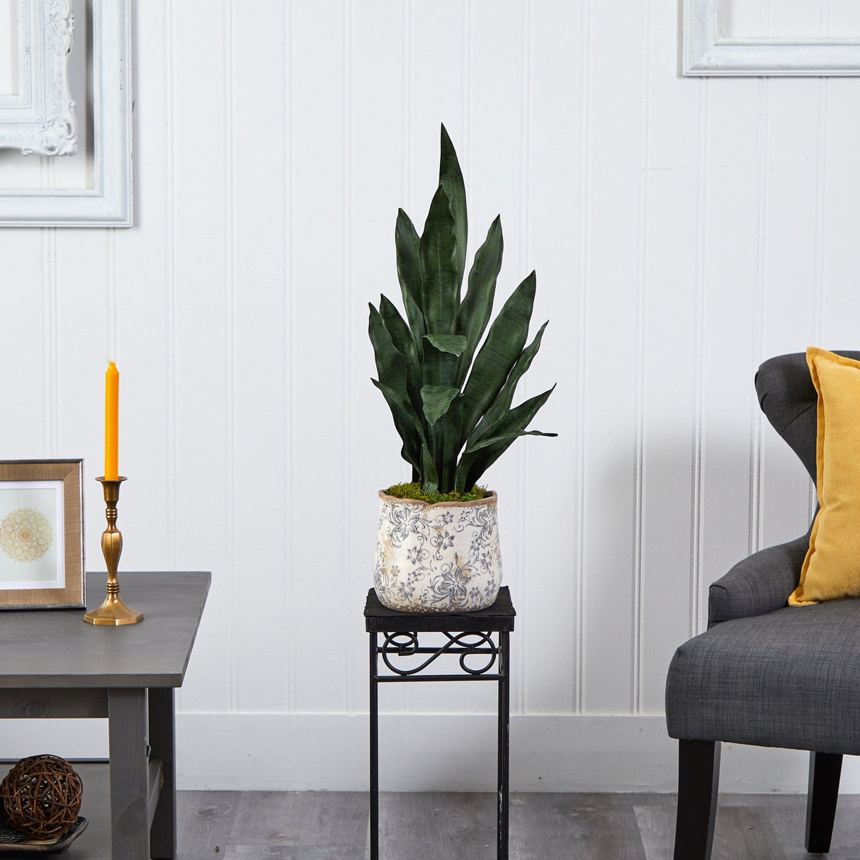 27” Sansevieria Artificial Plant in Decorative Planter-Parc Decor