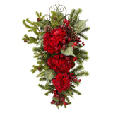 27” Christmas Hydrangea Teardrop-Teardrop-Parc Decor