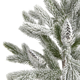 28” Flocked Christmas Artificial Tree in Decorative Planter-Parc Decor