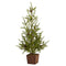 28” Alpine “Natural Look” Artificial Christmas Tree in Wood Planter with Pine Cones-Christmas Tree-Parc Decor