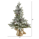 28” Flocked Artificial Christmas Tree with Pine Cones-Christmas Tree-Parc Decor