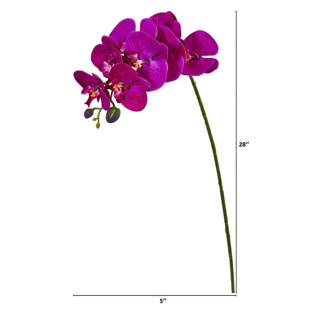 28” Orchid Phalaenopsis Artificial Flower Stem (Set of 6)-Stem-Parc Decor