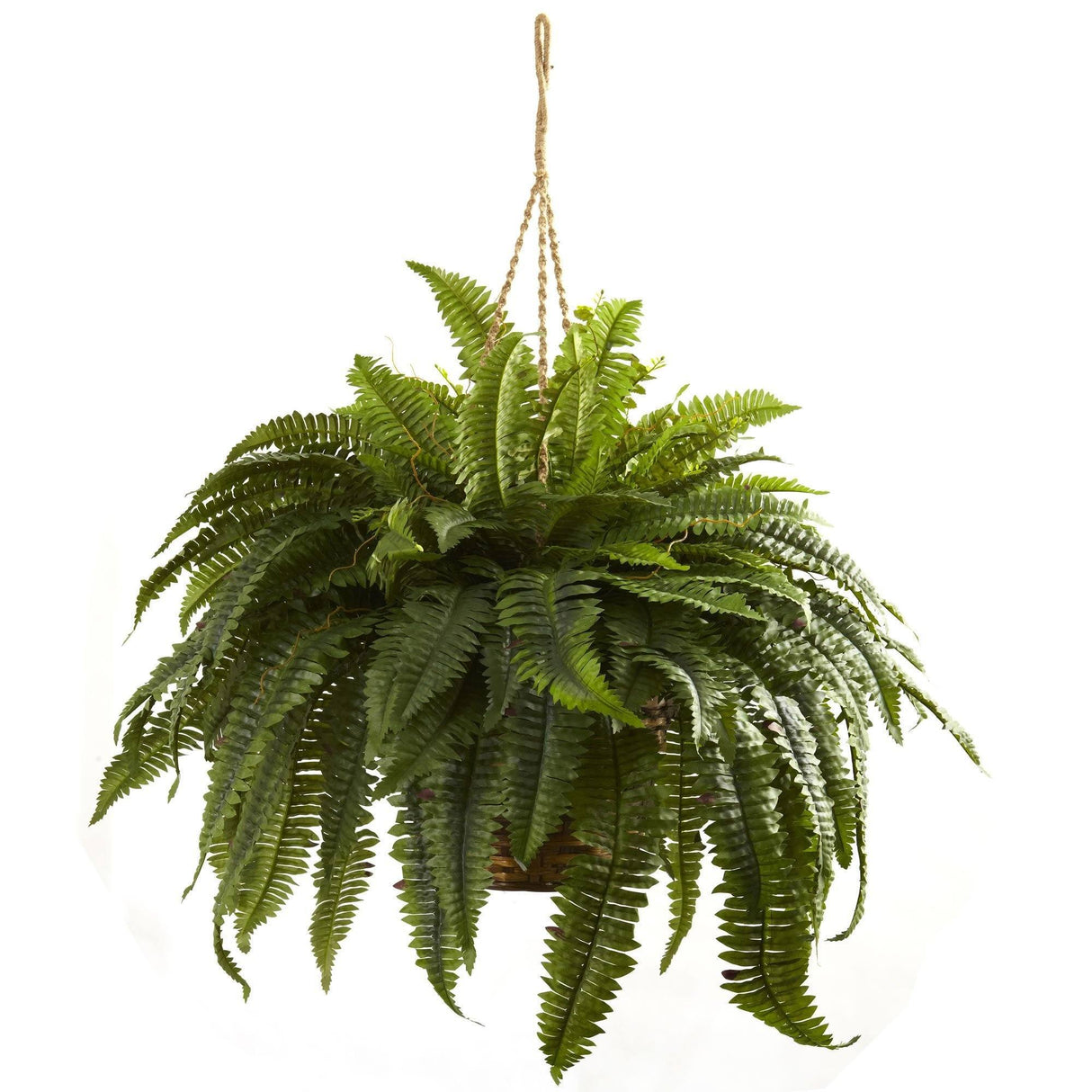 29" Artificial Double Giant Boston Fern Hanging Basket-Parc Decor
