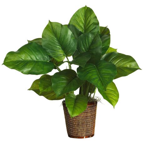 29" Large Leaf Philodendron Silk Plant (Real Touch)"-Parc Decor