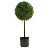 2.5’ Boxwood Ball Artificial Topiary Tree UV Resistant (Indoor/Outdoor)-Parc Decor
