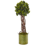 2.5’ English Ivy Tree in Metal Planter UV Resistant (Indoor/Outdoor)-Parc Decor