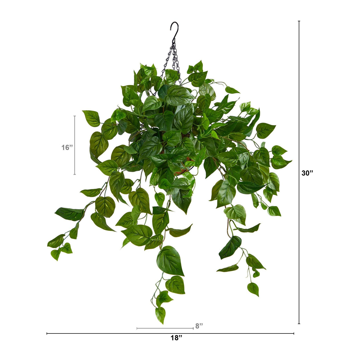 2.5’ Philodendron Artificial Plant in Hanging Basket-Parc Decor