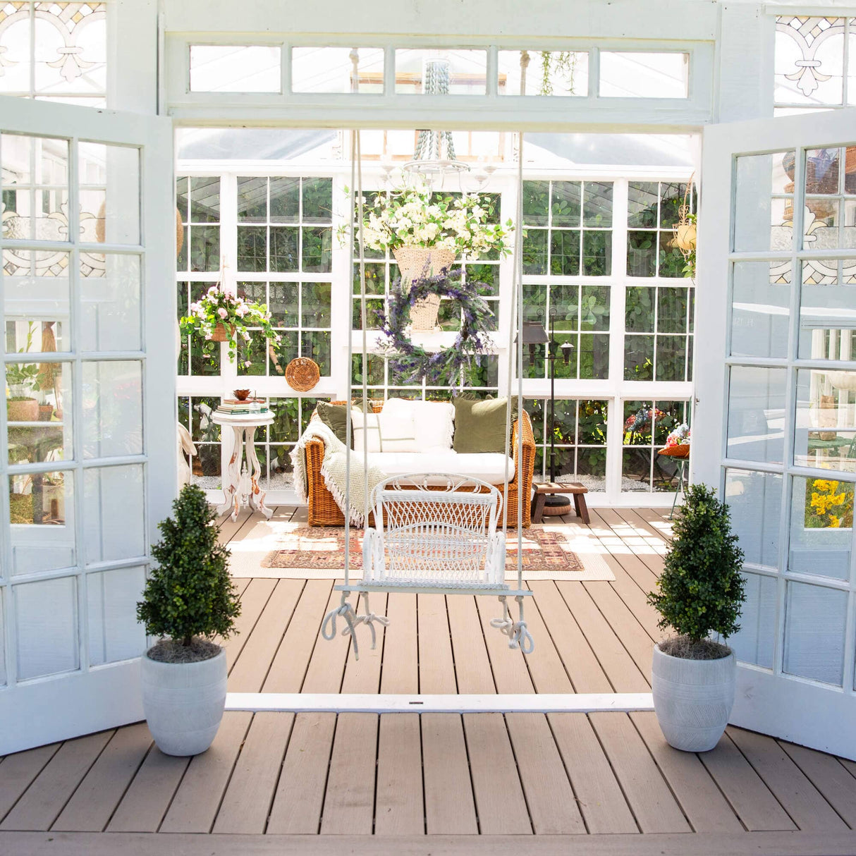 2.5' UV Resistant Artificial Boxwood Plant with Integrated Ground Stake (Indoor/Outdoor) - Set of 2-Plant-Parc Decor