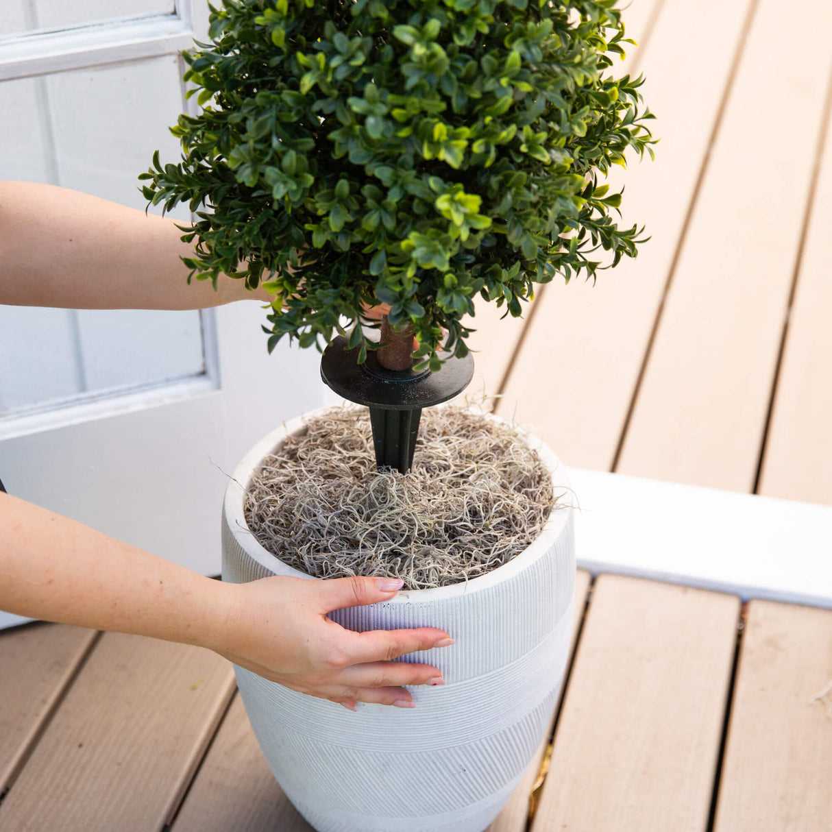 2.5' UV Resistant Artificial Boxwood Plant with Integrated Ground Stake (Indoor/Outdoor) - Set of 2-Plant-Parc Decor