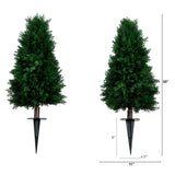 2.5' UV Resistant Artificial Cedar Plant with Integrated Ground Stake (Indoor/Outdoor) - Set of 2-Plant-Parc Decor