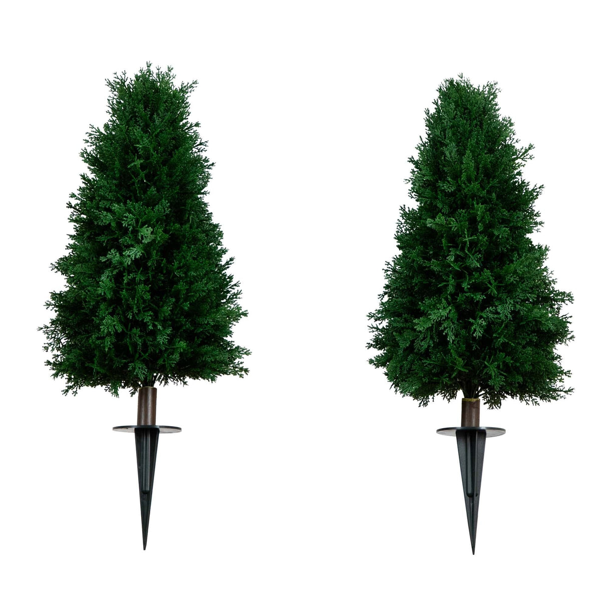 2.5' UV Resistant Artificial Cedar Plant with Integrated Ground Stake (Indoor/Outdoor) - Set of 2-Plant-Parc Decor