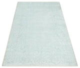 2.6x10 and 5x8 Hand Woven and Carved Silver and Gray Floral Art Silk Rug | KNT6-Area Rug-Parc Decor